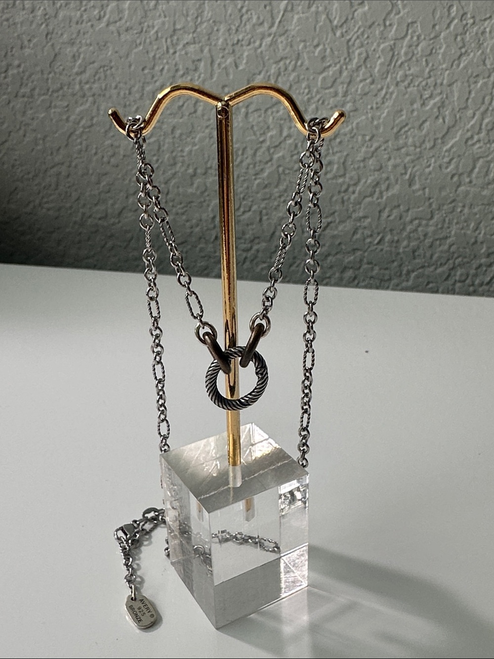 RETIRED James Avery Oval Twist Charm Necklace